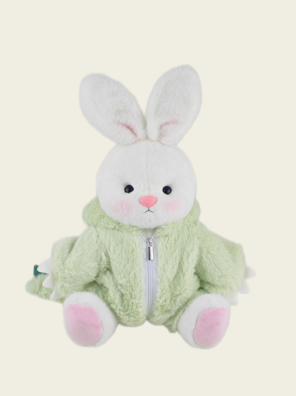 Homeyfriends Cute Jointed Bunny With Green Dinosaur Outfit