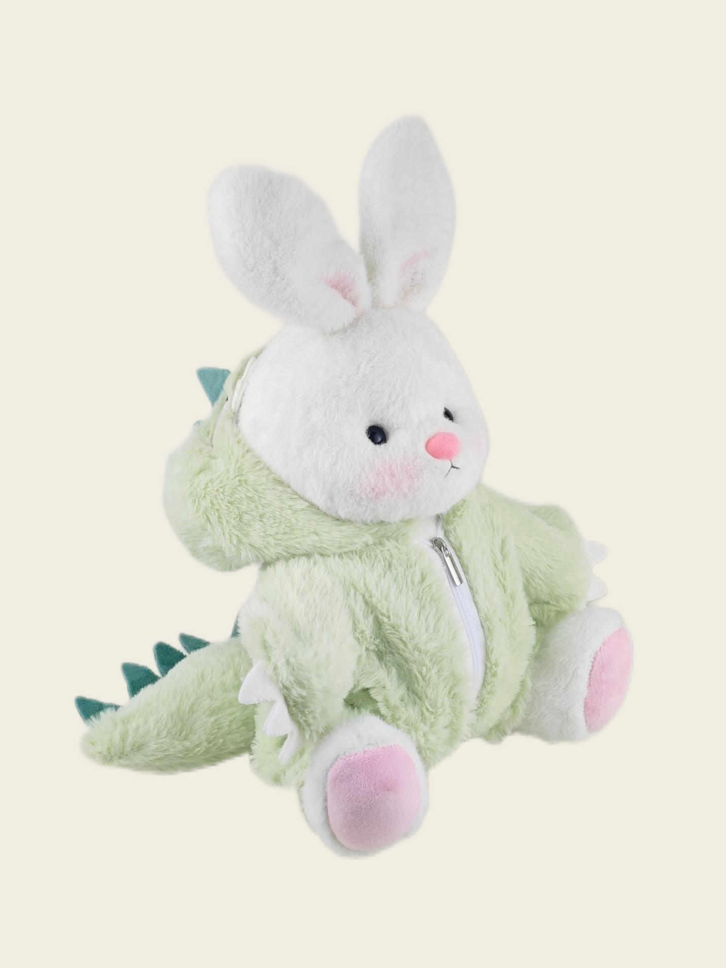 Homeyfriends Cute Jointed Bunny With Green Dinosaur Outfit
