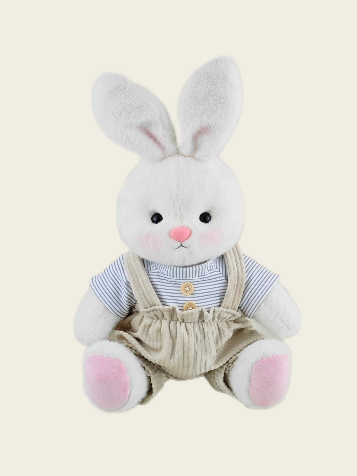 Homeyfriends Cute Jointed Bunny With Striped Overalls