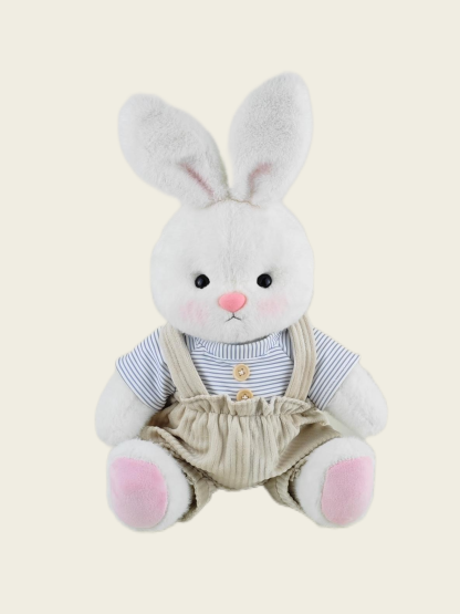 Homeyfriends Cute Jointed Bunny With  Striped Overalls