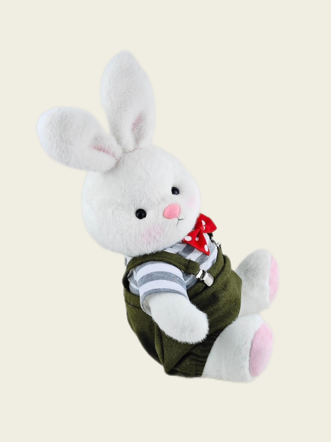 Homeyfriends Cute Jointed Bunny With Red Bow Tie Overalls