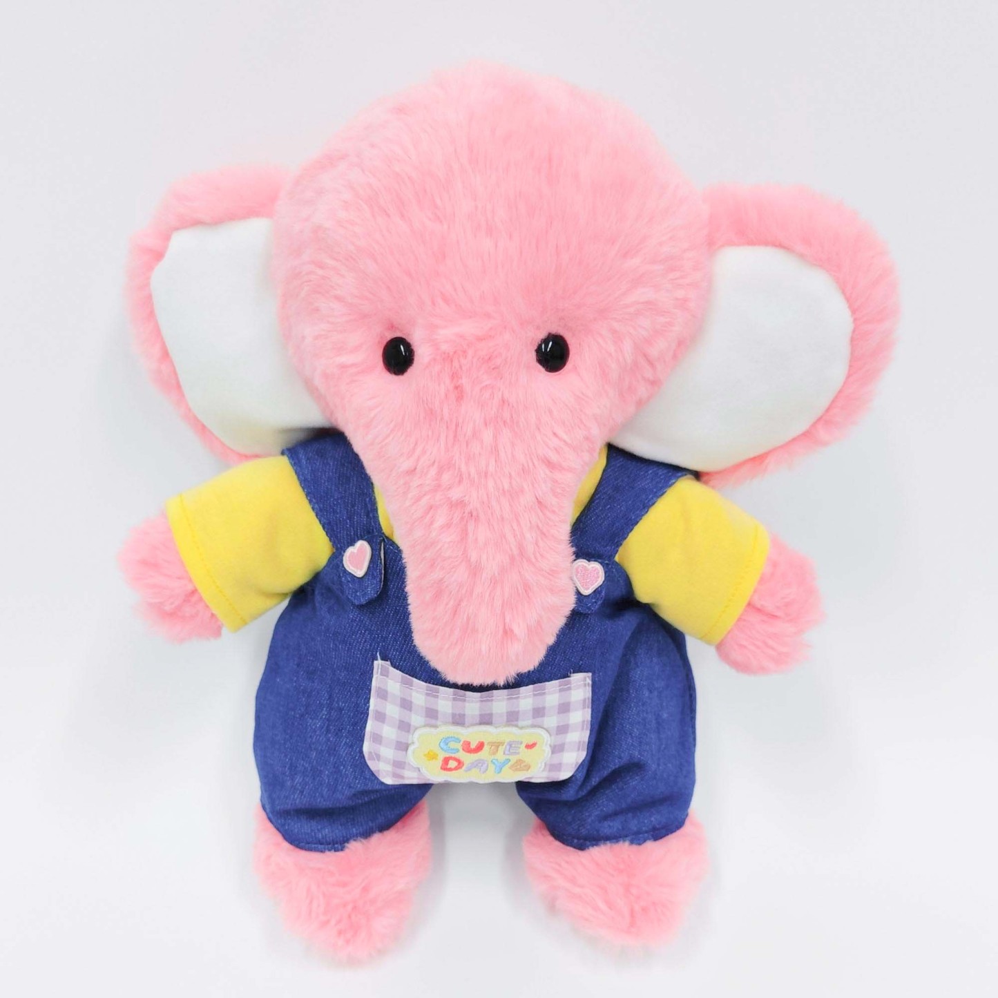 Yellow T-shirt with Denim Cotton Overalls-Pink Elephant Gift Bundle