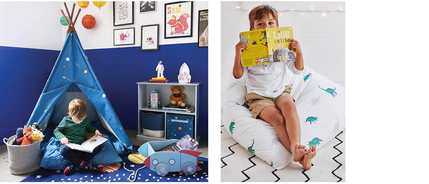 Space explorer Teepee and Dino bean bag
