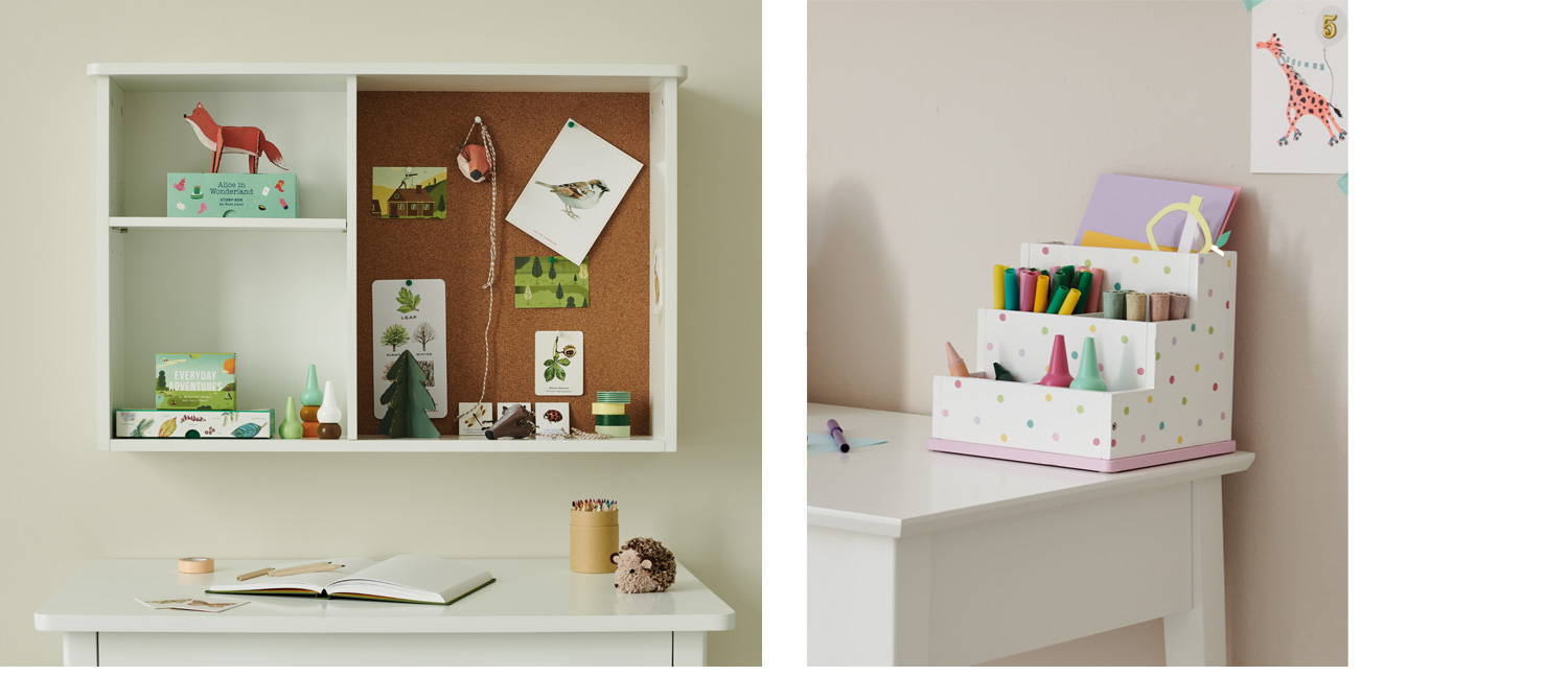Collage of desk accessories