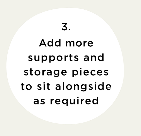Add more supports and storage pieces