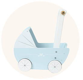 Wooden toy pram