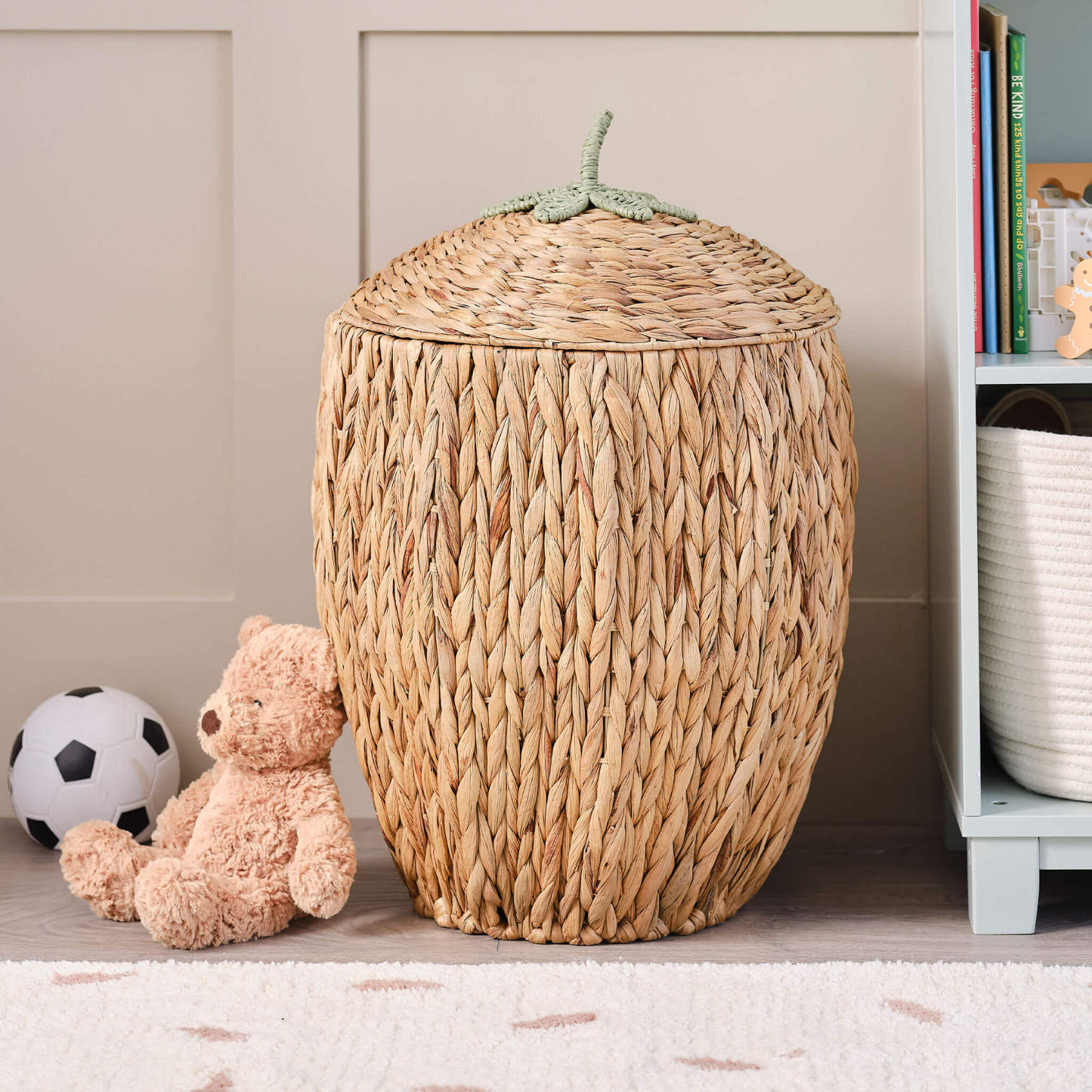 Water Hyacinth Storage Basket, Strawberry