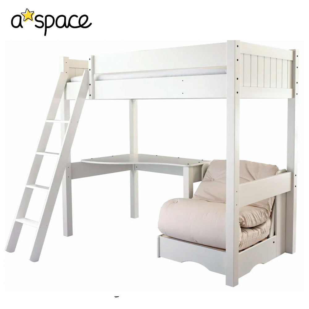 Warwick High Sleeper Bed With Futon - Silk White