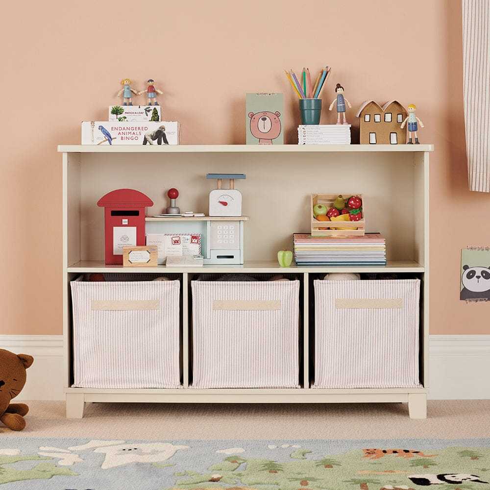 Canvas Storage Cube, Natural Stripe
