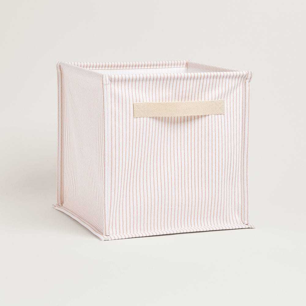Canvas Storage Cube, Natural Stripe