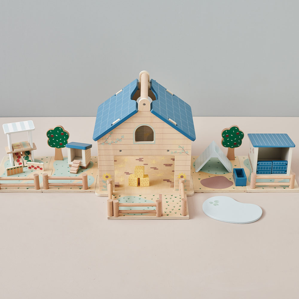 Play & Store Wooden Toy Farm