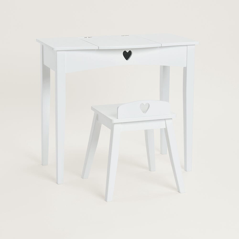 White Sweetheart Kid s Dressing Table Stool Great Little Trading Company