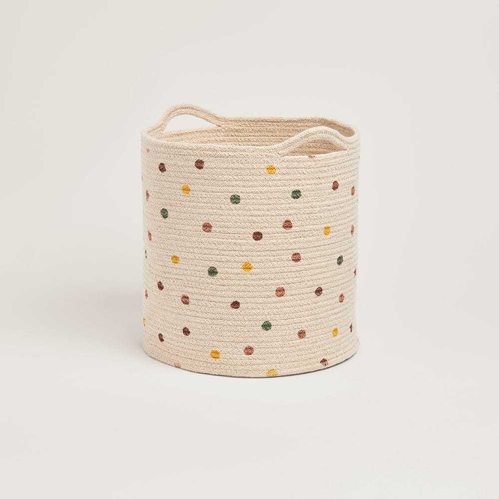 Woven Storage Basket, Pastel Spot
