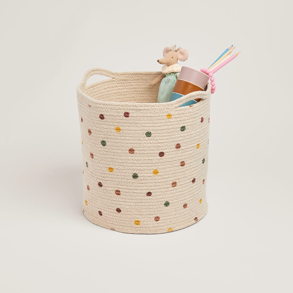 Woven Storage Basket, Pastel Spot