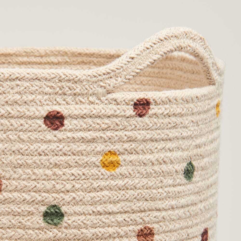 Woven Storage Basket, Pastel Spot