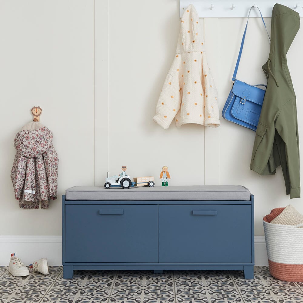 Blake Storage Bench, Ocean Blue