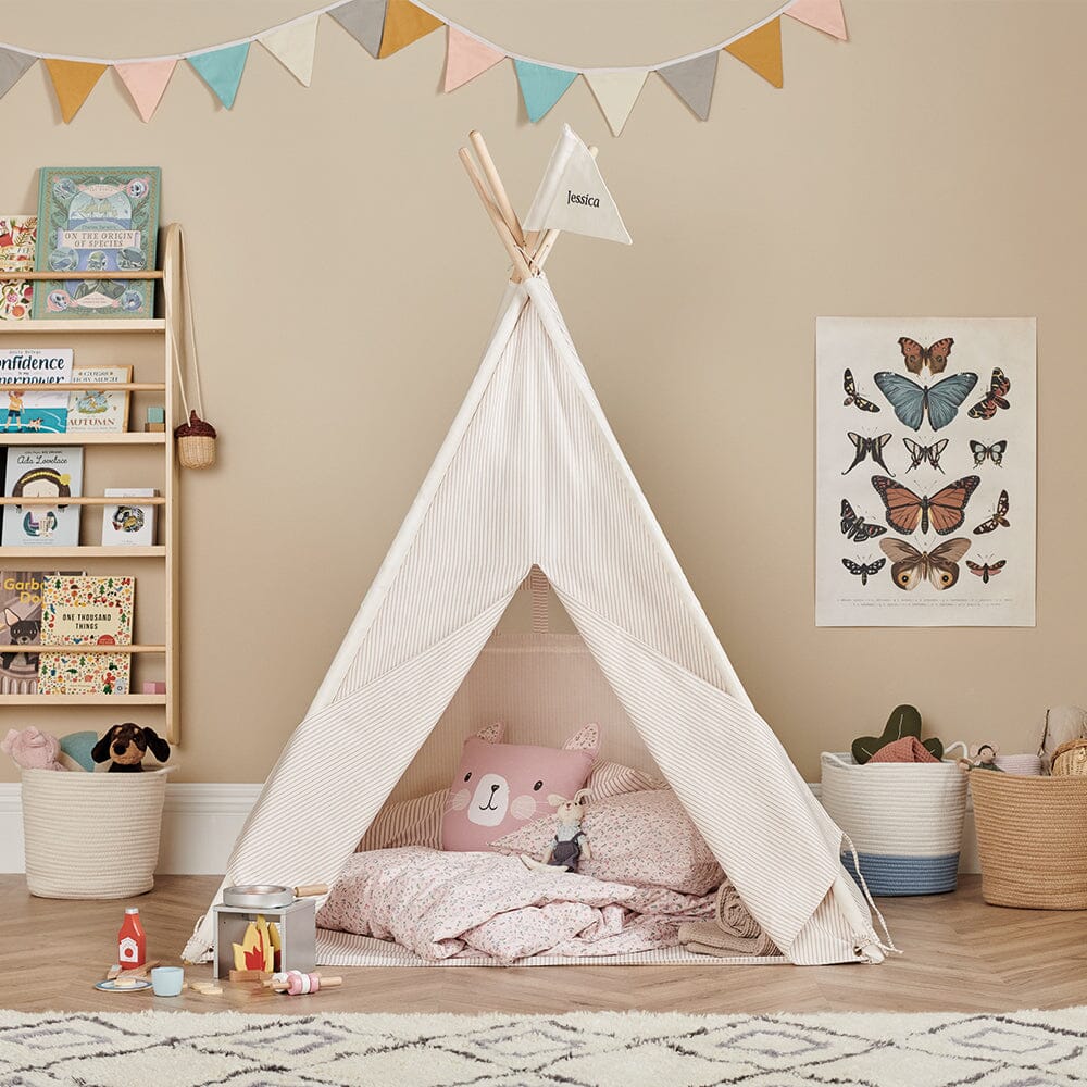Personalised Play Teepee, Natural Stripe