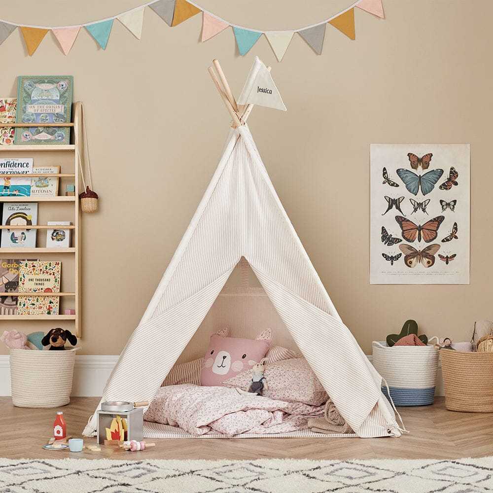 Personalised Play Teepee, Natural Stripe
