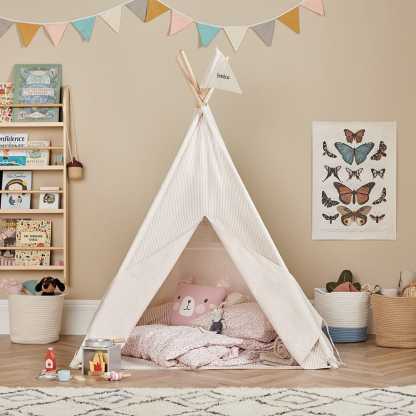 Personalised Play Teepee, Natural Stripe
