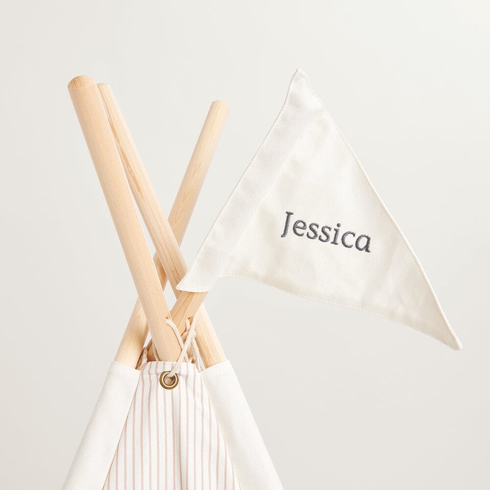 Personalised Play Teepee, Natural Stripe