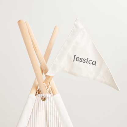 Personalised Play Teepee, Natural Stripe