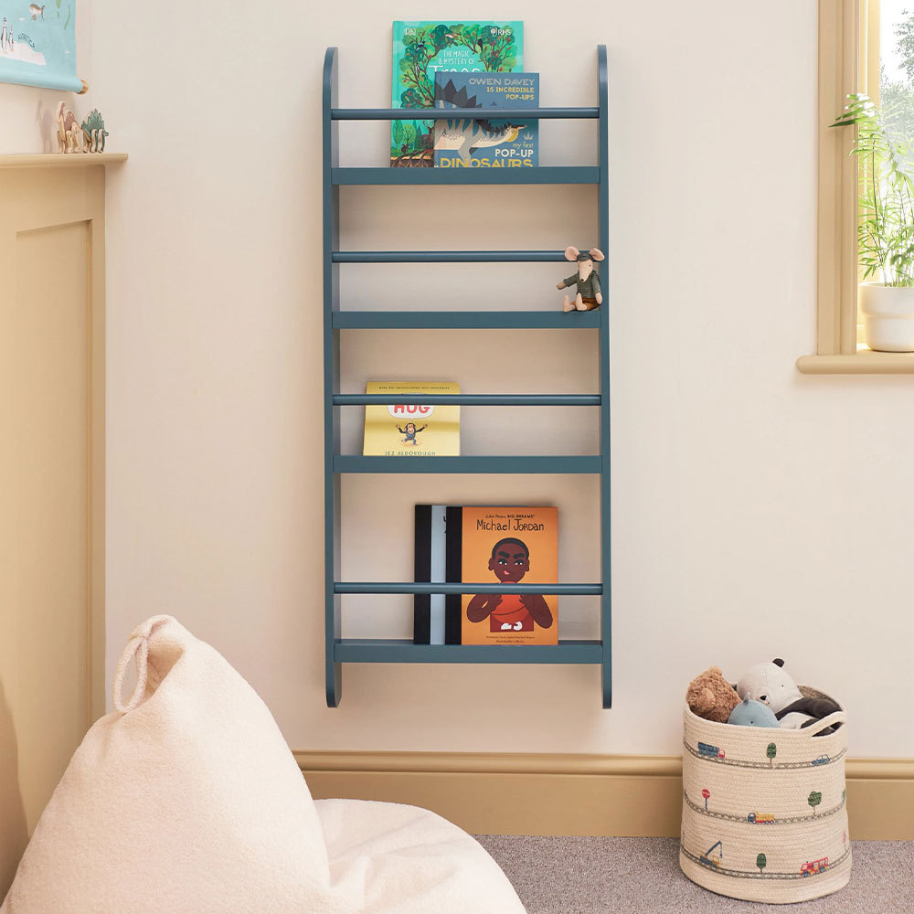 Greenaway Narrow Bookcase, Ocean Blue
