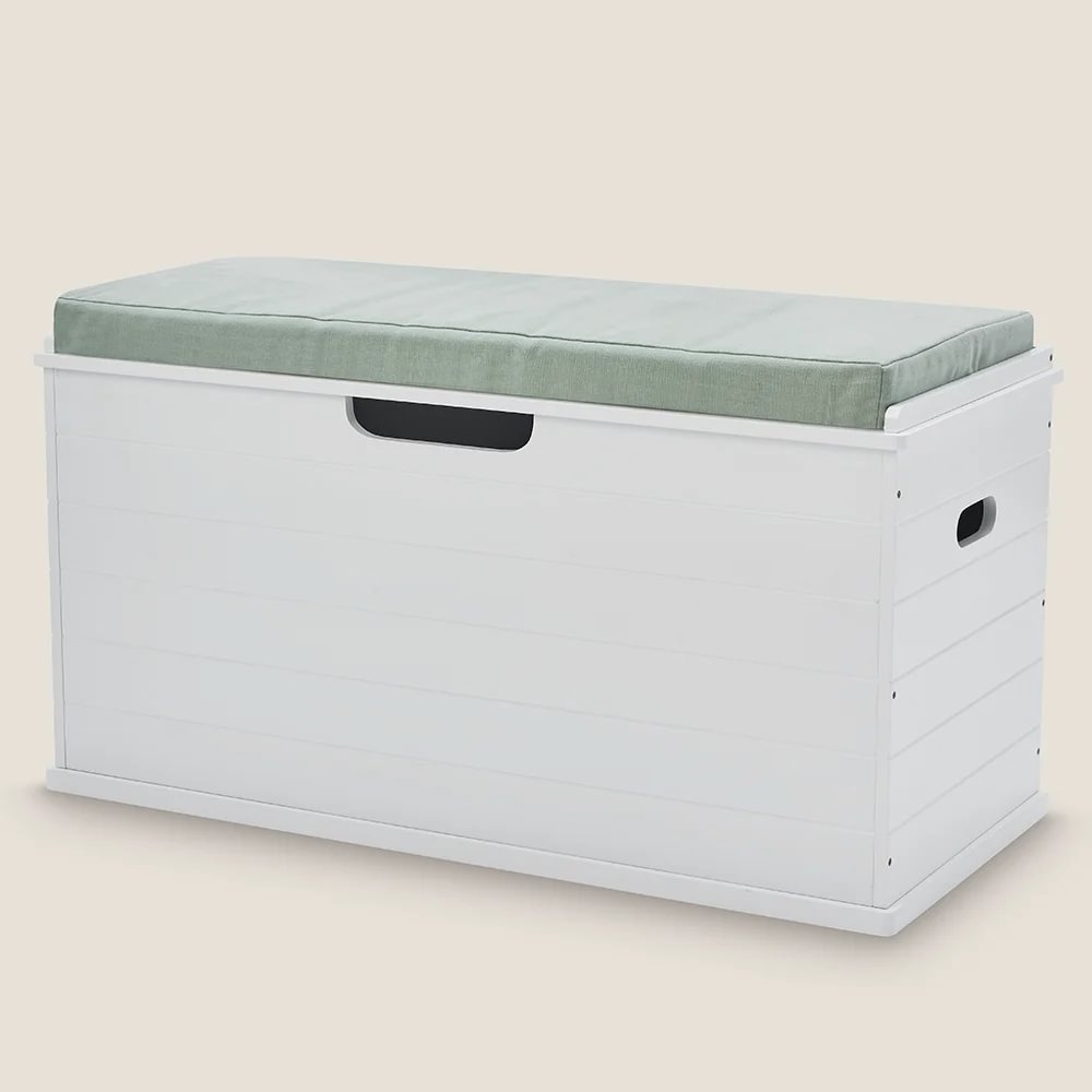 Washable Toy Box Cushion Mint Green
