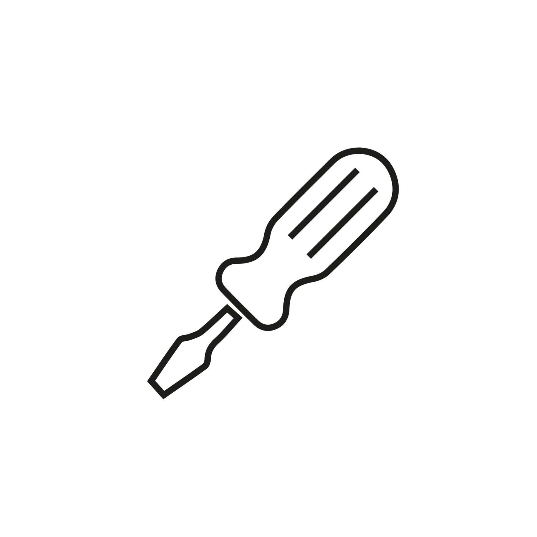 Outline of a screwdriver.