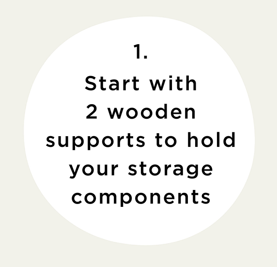 Start with 2 wooden supports