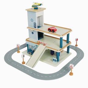 Wooden toy garage