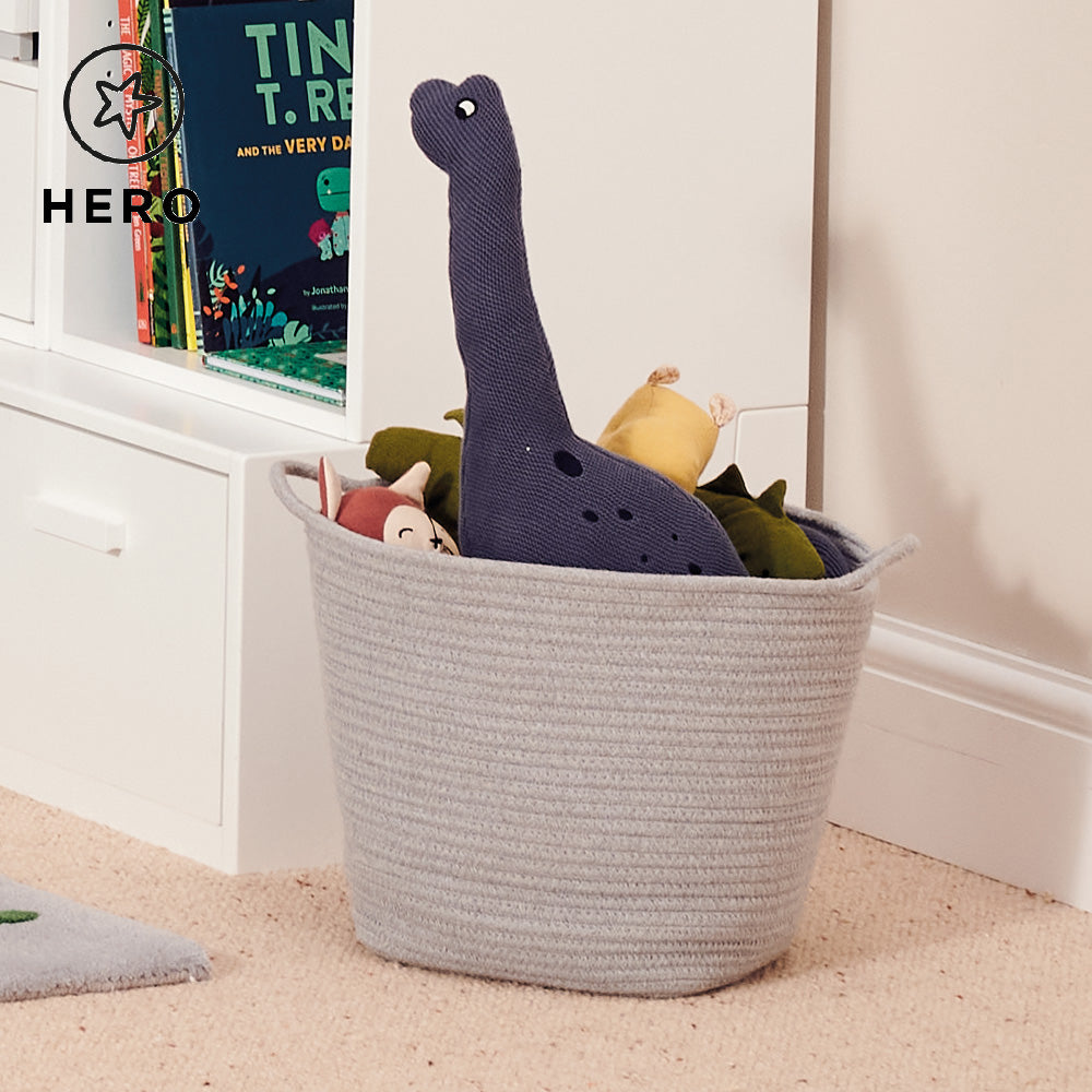 Grey toy storage basket sales