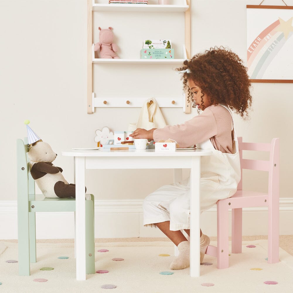 Kids white wooden table and chairs best sale