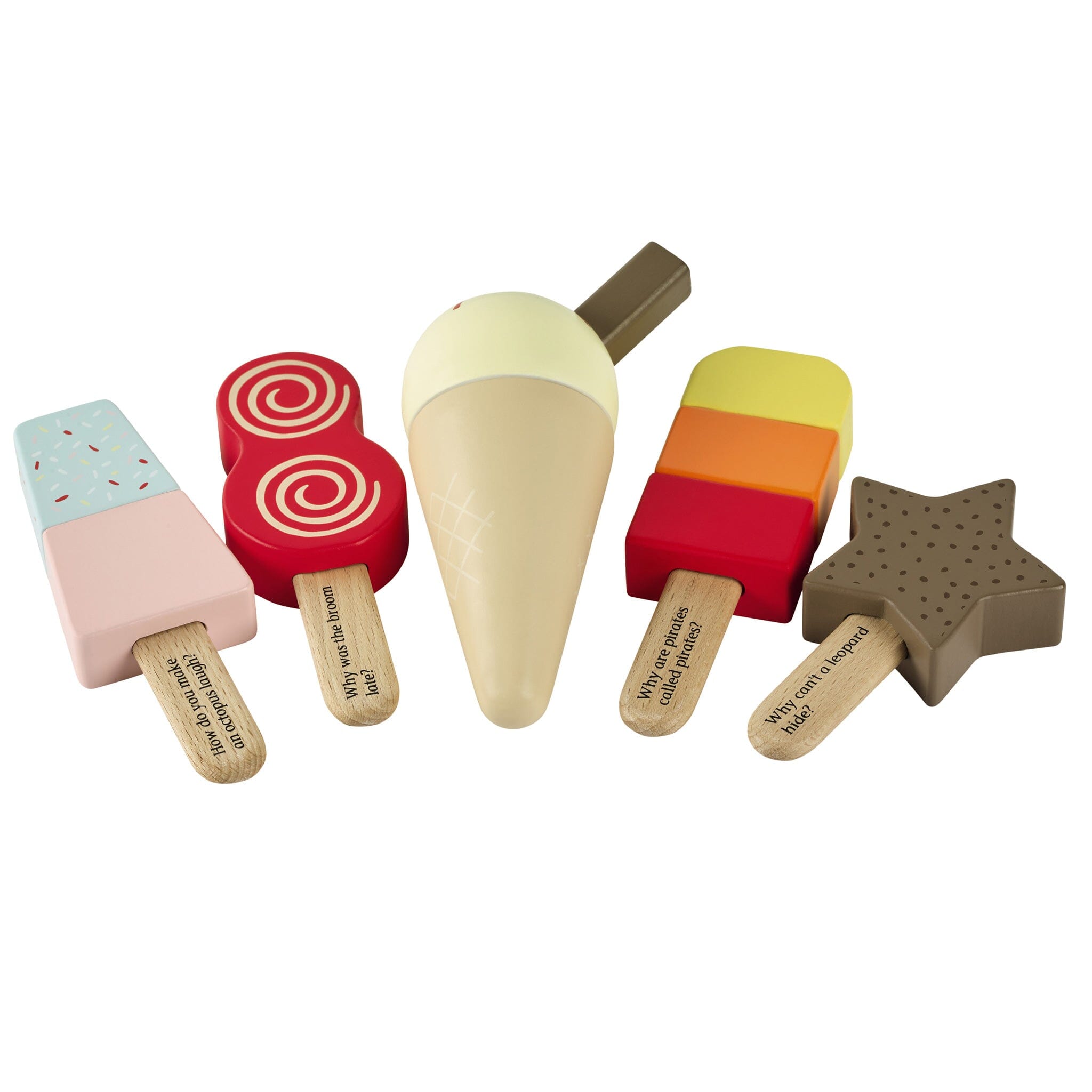 Wooden Lollies & Ice Cream Set (Set of 5)