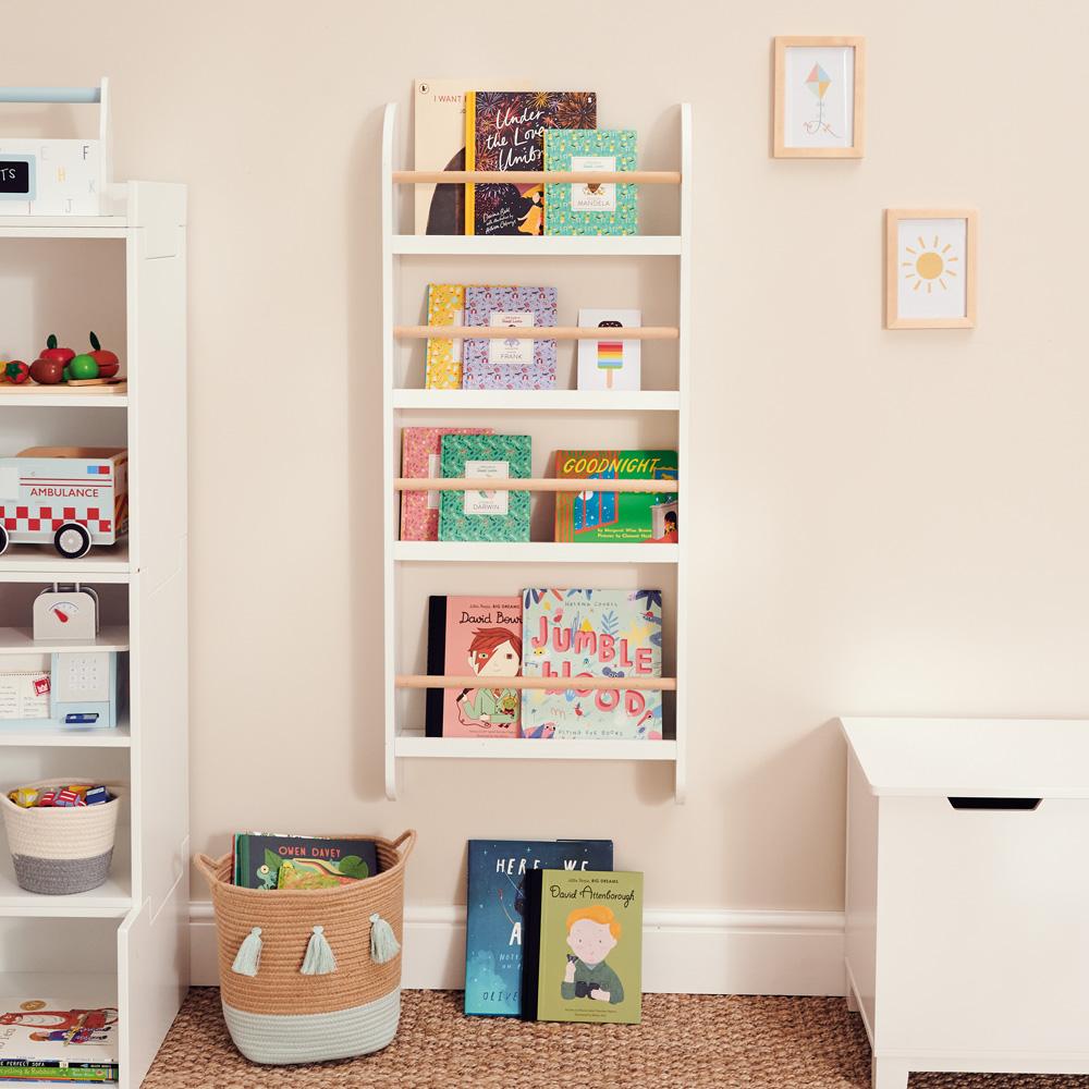 Greenaway Narrow Bookcase, White/Natural