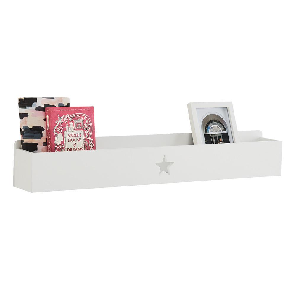 Star Book Ledge Wall Shelf, White