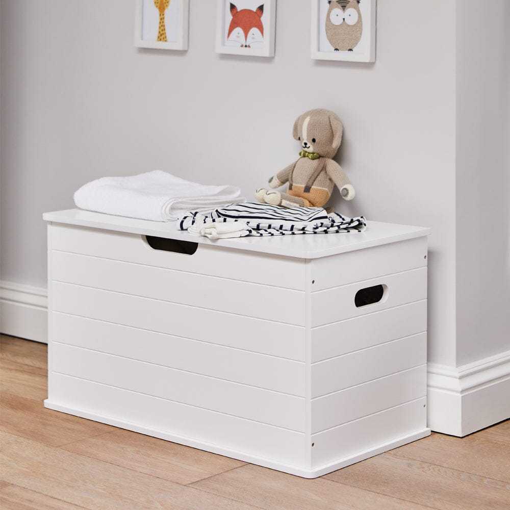 Small Wooden Toy Box, White