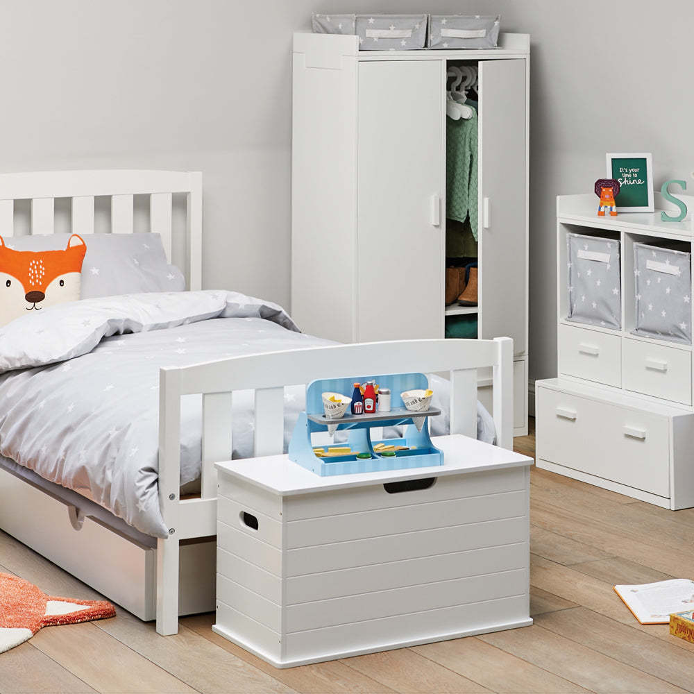 Small Wooden Toy Box, White
