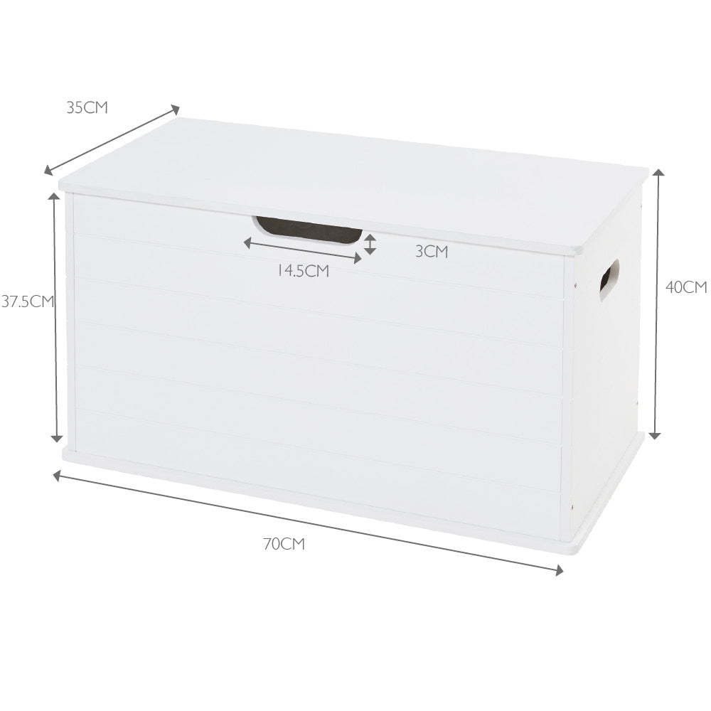 Small Wooden Toy Box, White