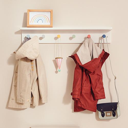 Wooden Peg Rail Shelf Colour Pop