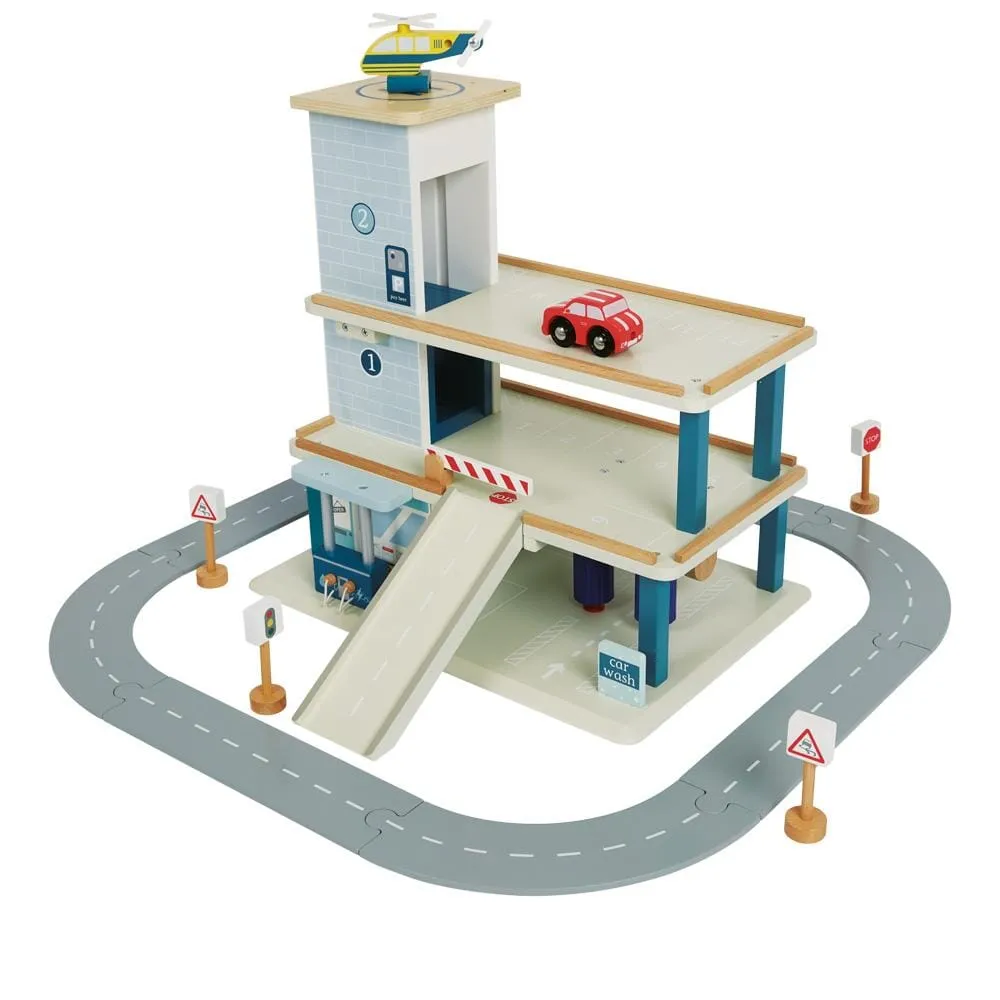 Wooden Toy Car Garage with Track Great Little Trading Co. Great Little Trading Company