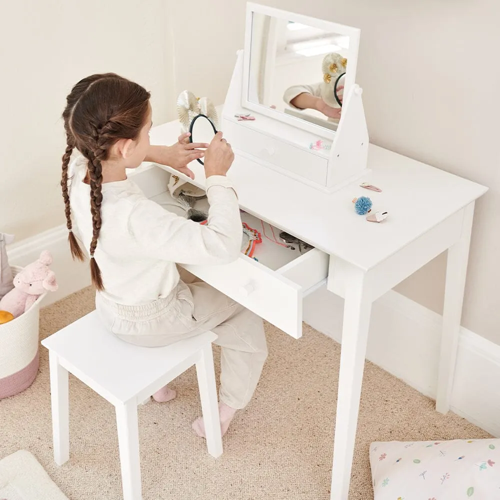 Childrens dressing shops tables with mirror and stool