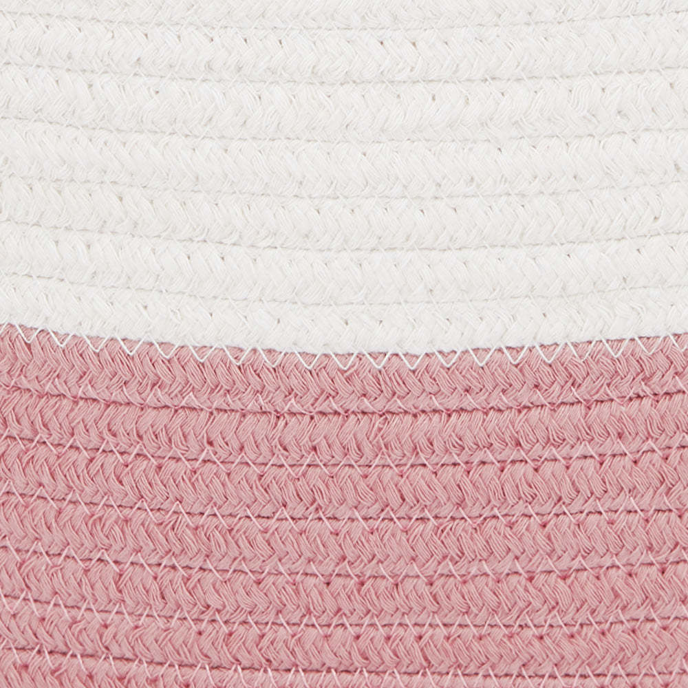 Rope Storage Basket, Ivory & Rose Pink