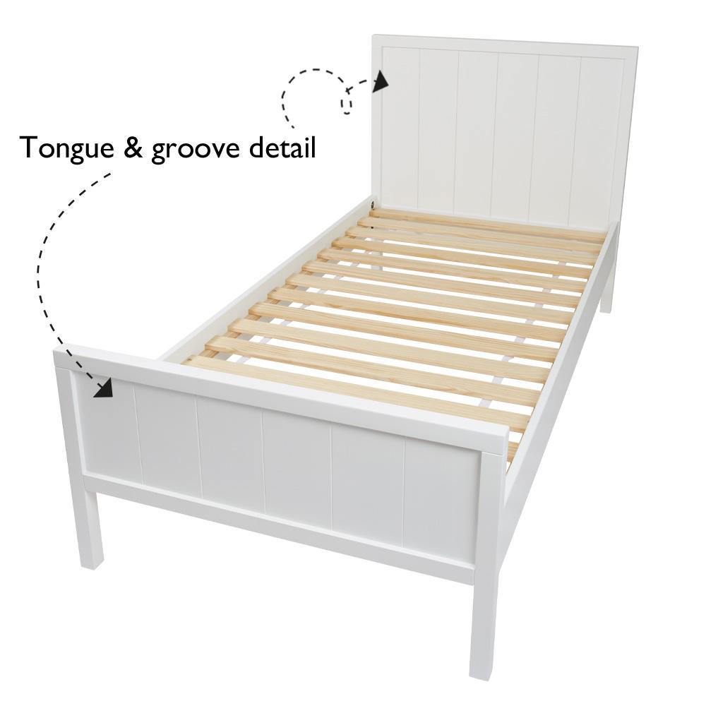 Kids white single bed best sale