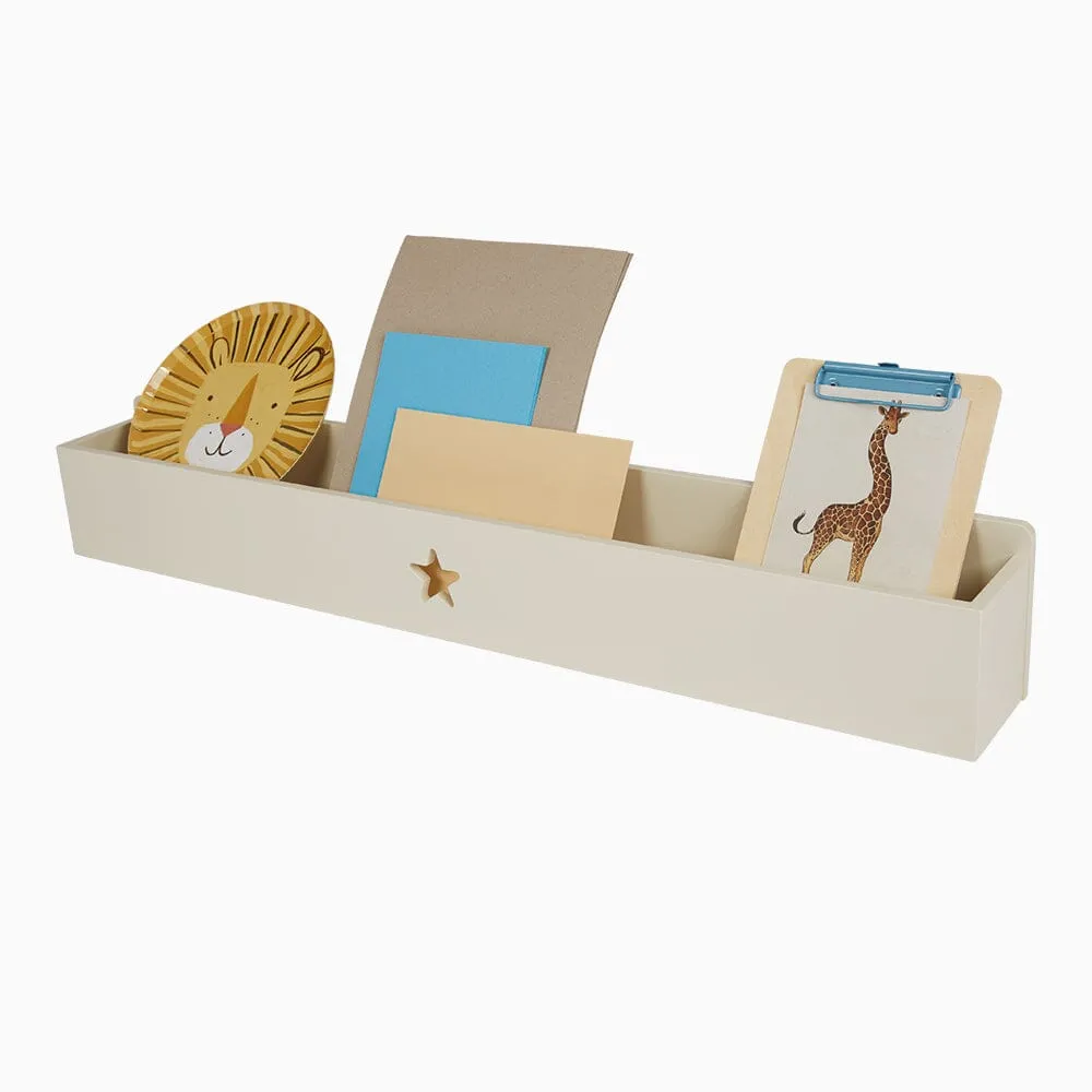 Star Book Ledge Wall Shelf, Oatmeal