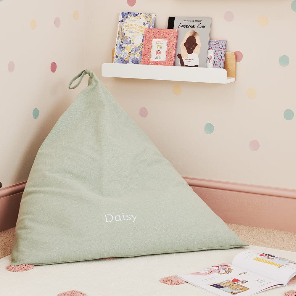 Personalised Plain Bean Bag, Minty Green
