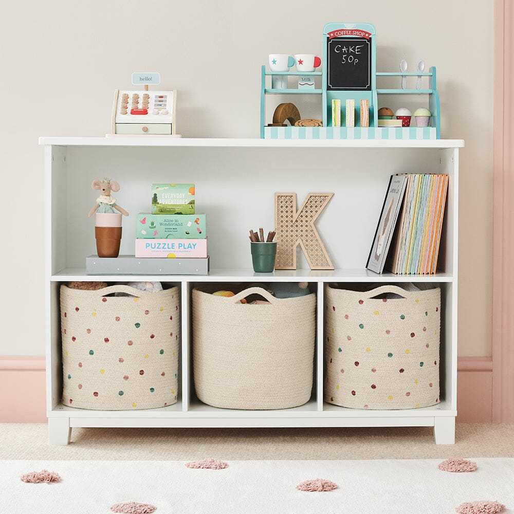 Woven Storage Basket, Pastel Spot