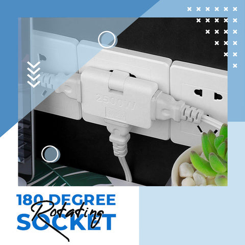 180 Degree Rotating 3 Way Flat Wall Outlet