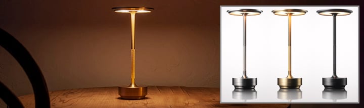 Cordless Table Lamp - Dimmable & Rechargeable Waterproof Desk Light