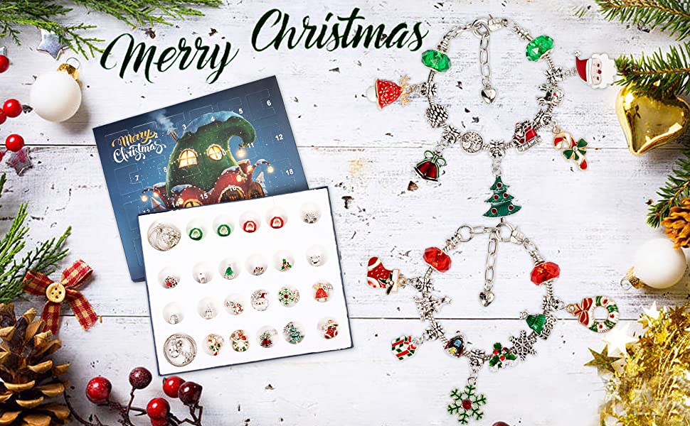 DIY Christmas Advent Calendar Bracelets Set