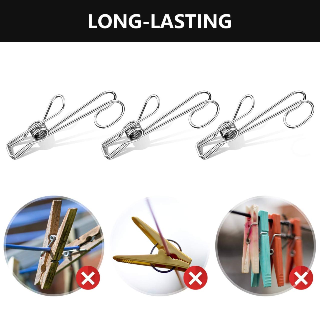 (Early Christmas Sale- 48% OFF)Stainless Steel Metal Long Tail Clip With Hooks